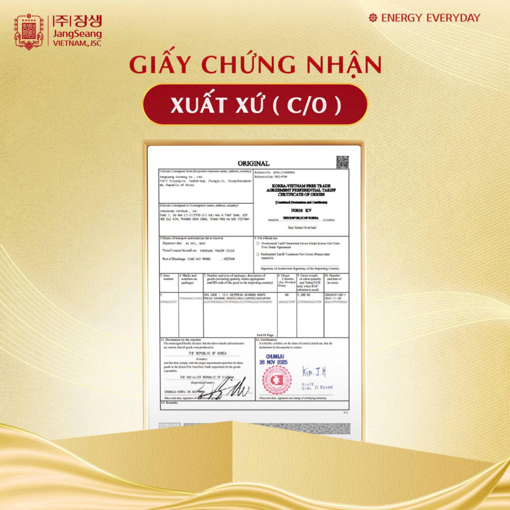 tiêu chuẩn sâm Hàn Quốc