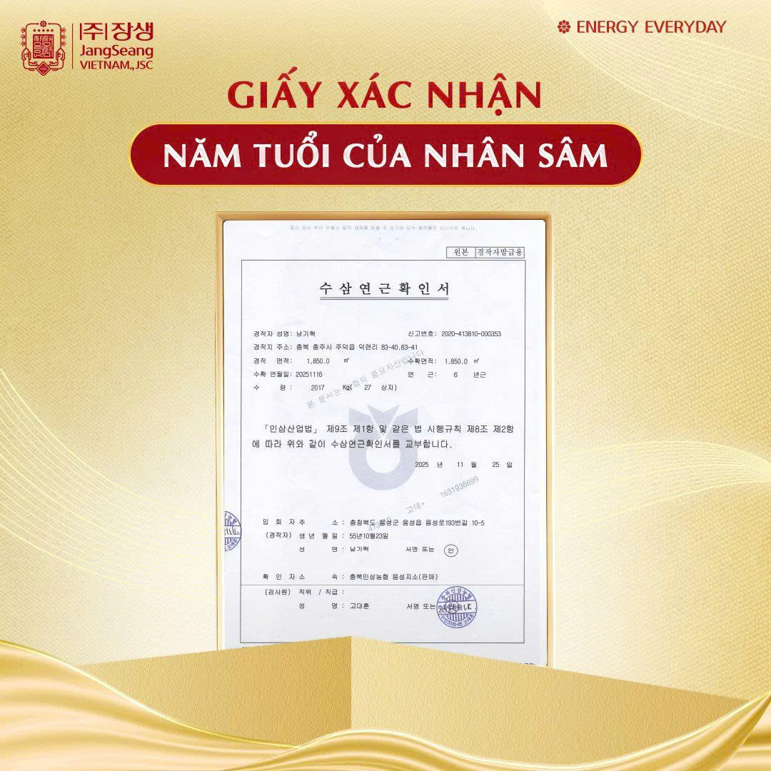 tiêu chuẩn sâm Hàn Quốc