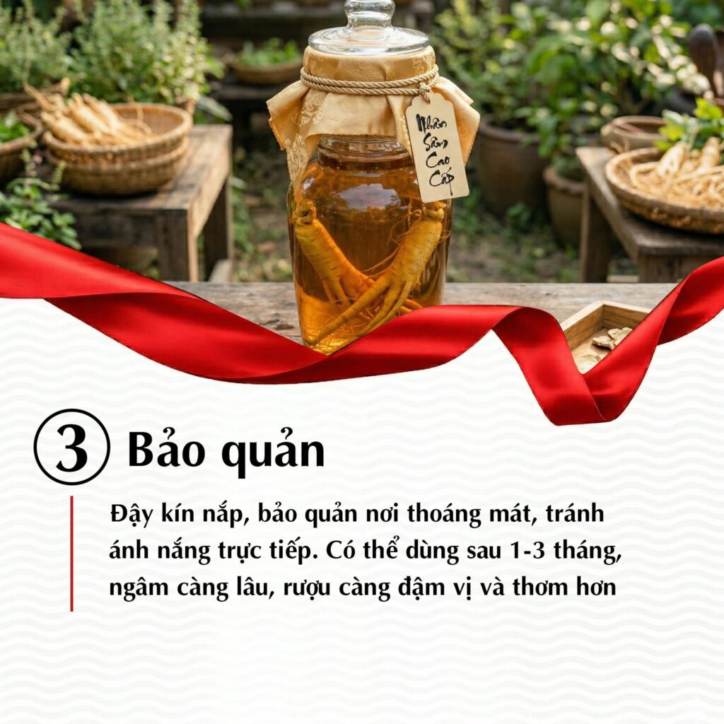 cách ngâm rượu nhân sâm tươi