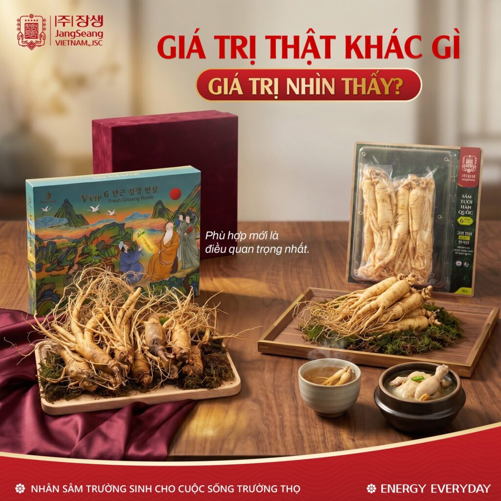 giá nhân sâm tươi 6 năm tuổi